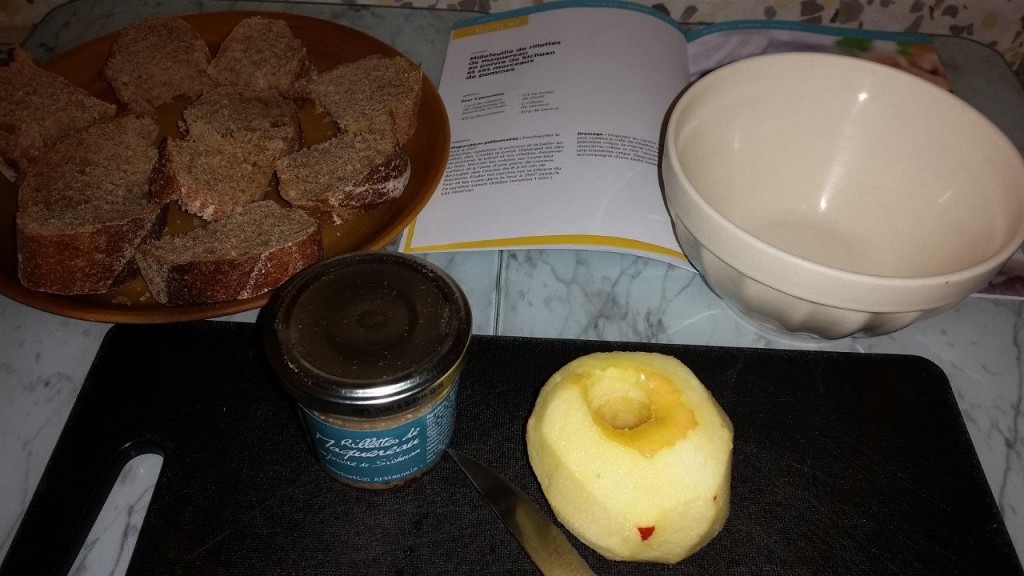 Tartines de rillettes de maquereau au poivre de Sichuan aux pommes