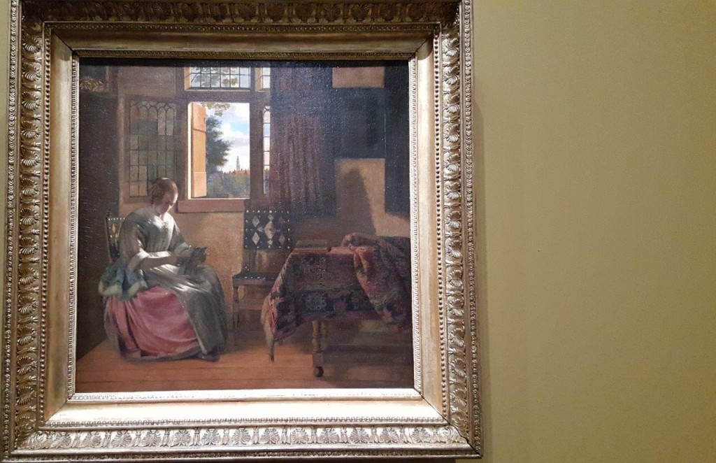 Pieter de Hooch Femme lisant une lettre devant la fenêtre ouverte