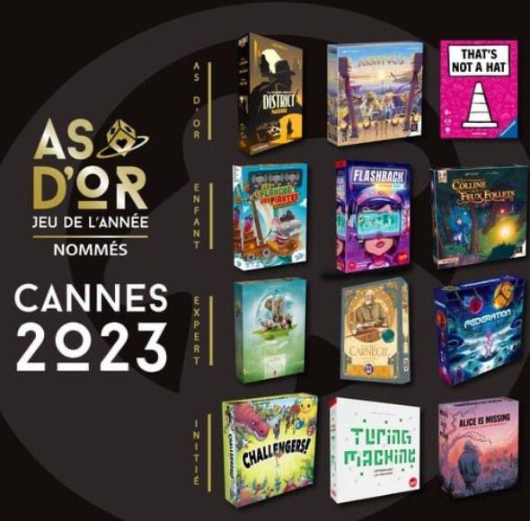 Résultats des As d'Or 2023 des meilleurs jeux de société de l'année -  Carnets de Week-Ends